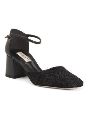 ARTEANA Made In Italy Leather Closed Toe Block Dorsay Heel Pumps